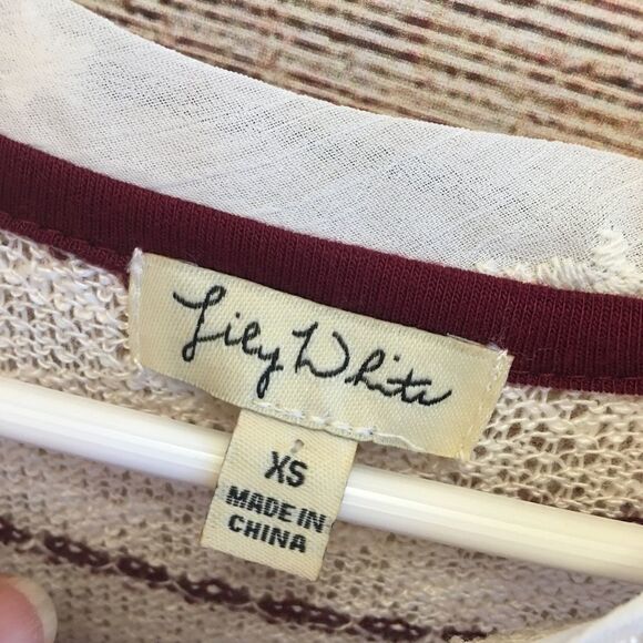 LILY WHITE KNIT TOP WITH DOUBLE RUFFLE HEM - Picture 2 of 7